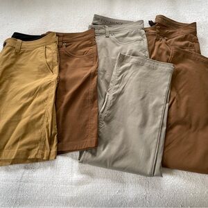 Bundle men’s PRana pants and shorts, size 34